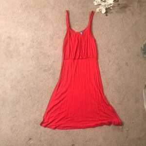 Coral spaghetti strap dress